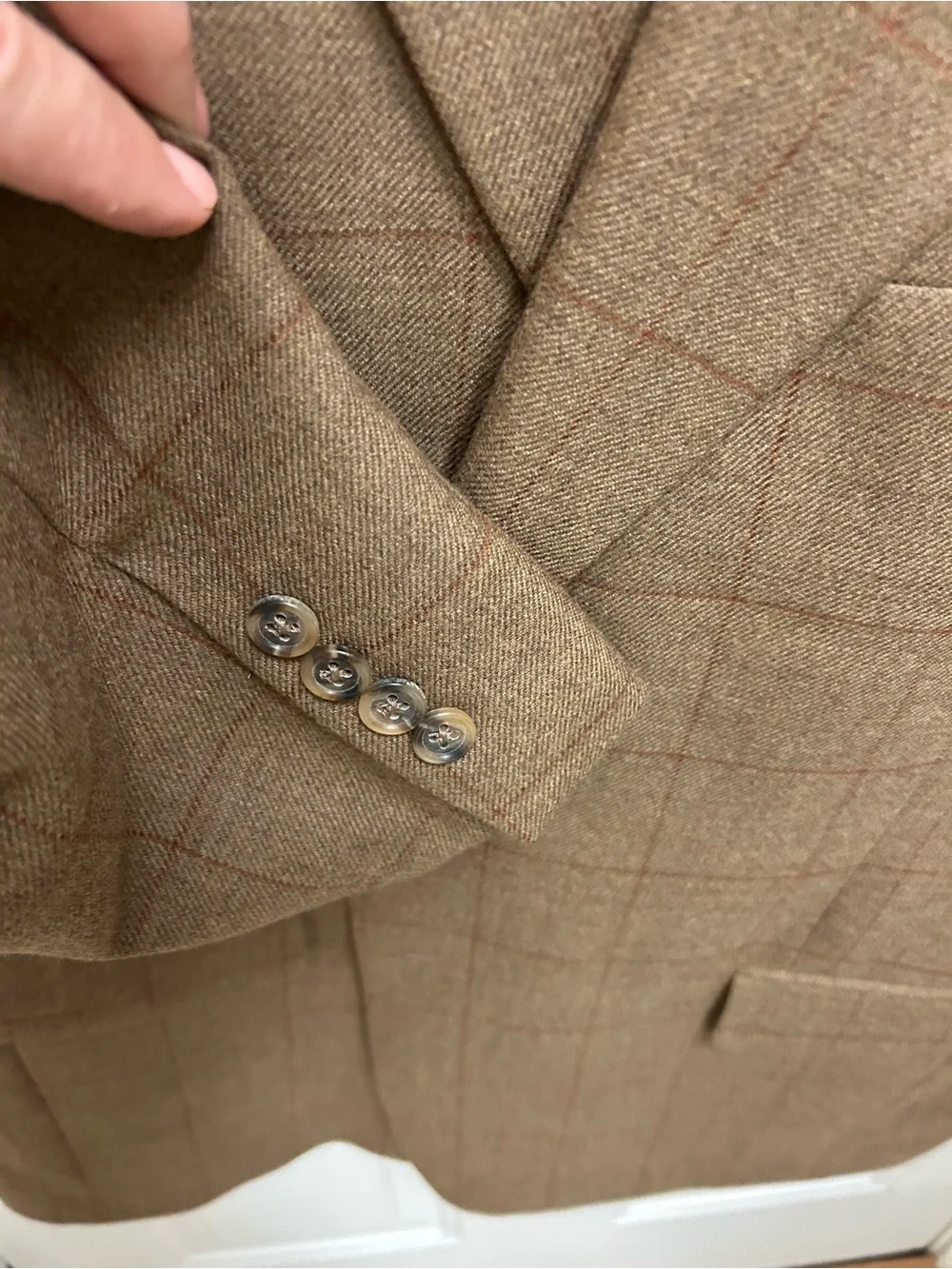 Jos. A. Bank Brown Windowpane Wool Sport Coat